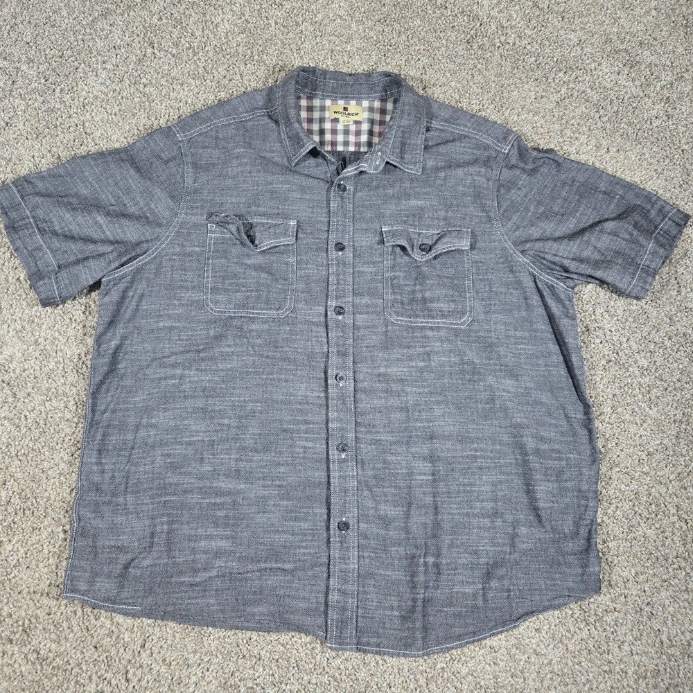 Woolrich Men's 2XL Gray Chambray Heritage Utility Shirt - Excellent‎ Condition